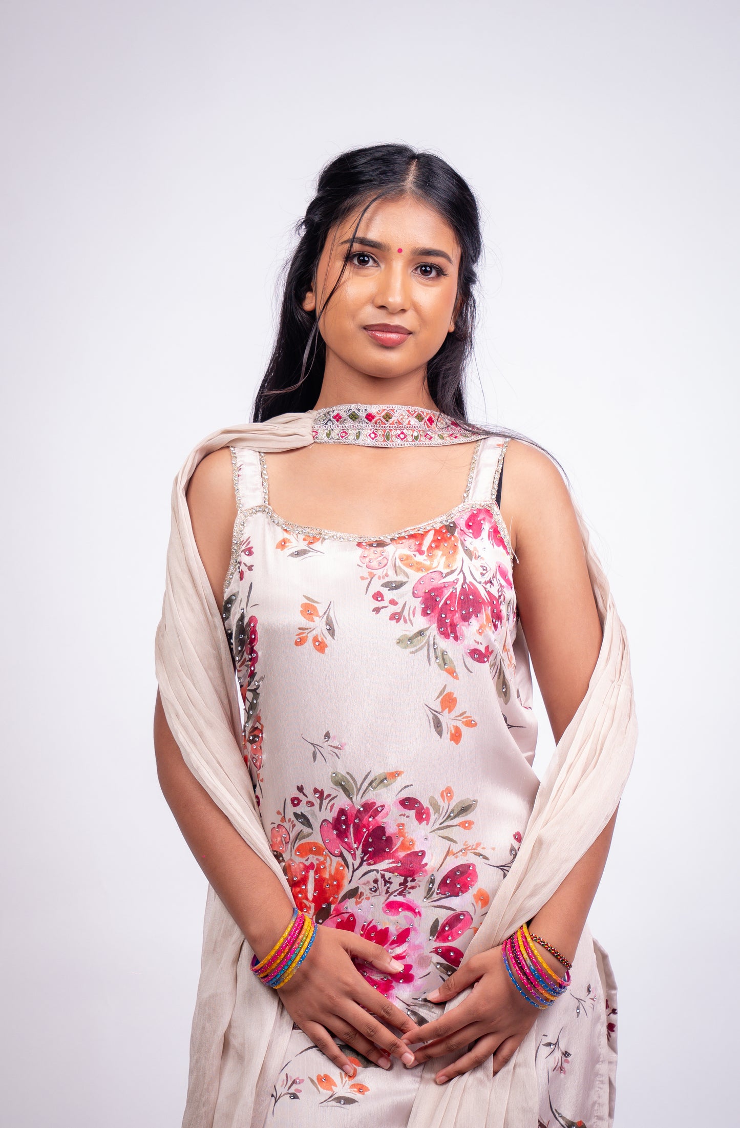 Floral Indian Indowestern Outfit Salwar Kameez Plazzo Suit S51