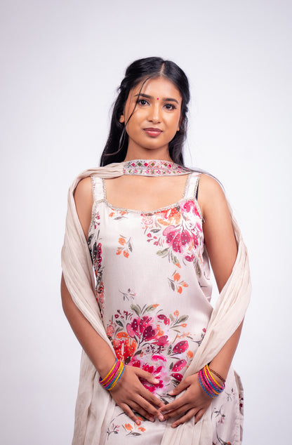 Floral Indian Indowestern Outfit Salwar Kameez Plazzo Suit S51