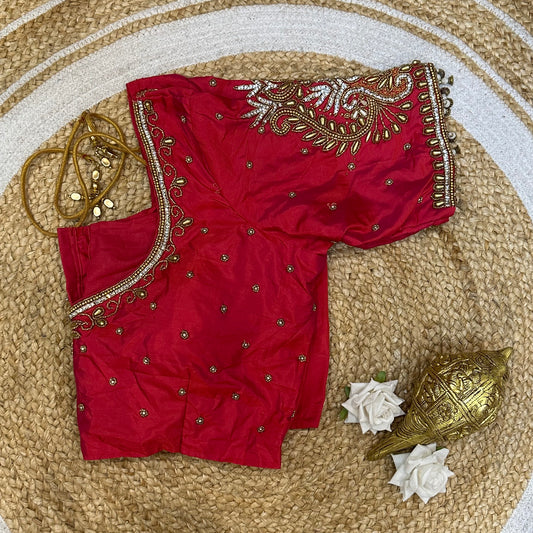 L42” XL Size 12 size Aari Worked Sari Blouse Indian Saree Top Pink B234