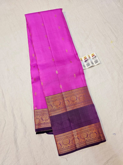 Kanchipuram Pure Silk Saree Bridal Pink Kanjivaram Sari SPK281