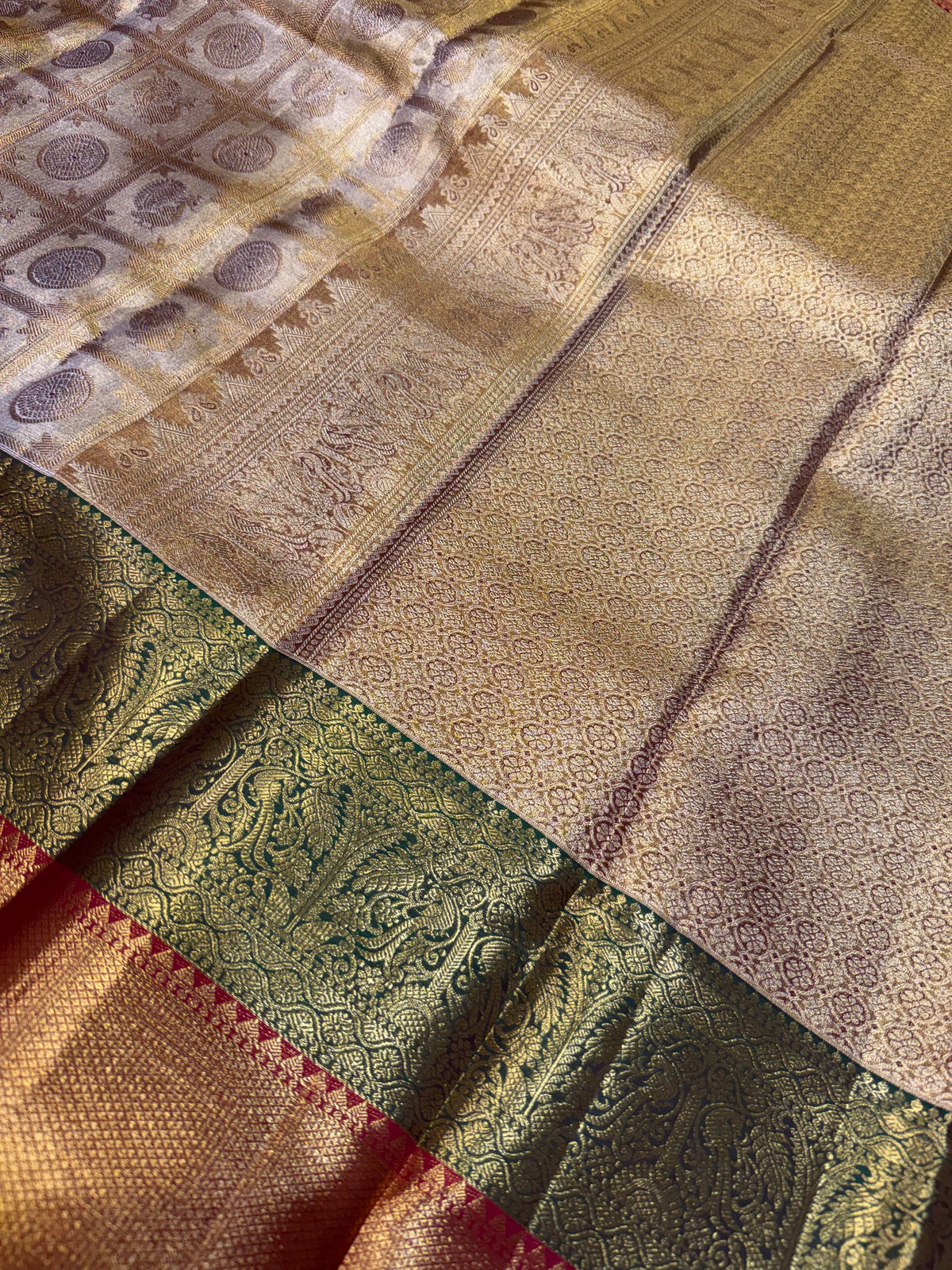 Bridal Tissue Kanchipuram Pure Silk Saree Kanjivaram Sari SPK469