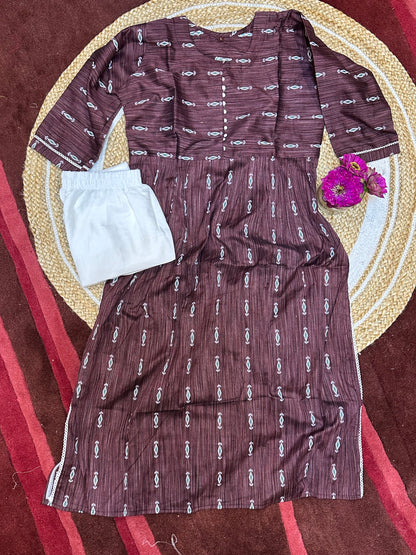 40” L size 10 Anarkali style Long Kurti with Pants SS06