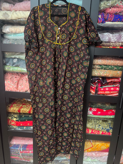 Free size Indian Cotton Nighty Nightgown NI13