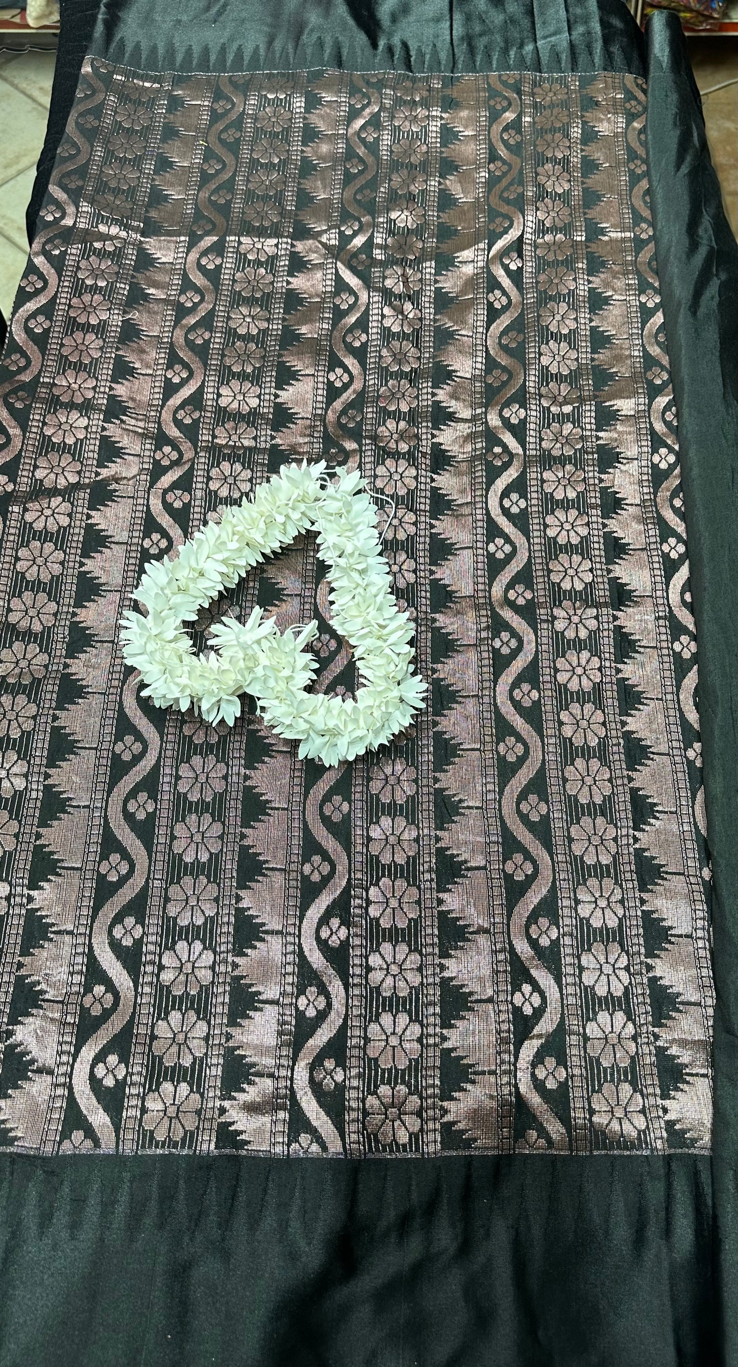 Kalyani Silk Cotton Sari Indian Saree Green & Black S49