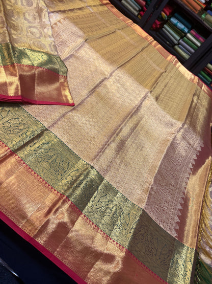 Bridal Tissue Kanchipuram Pure Silk Saree Kanjivaram Sari SPK469