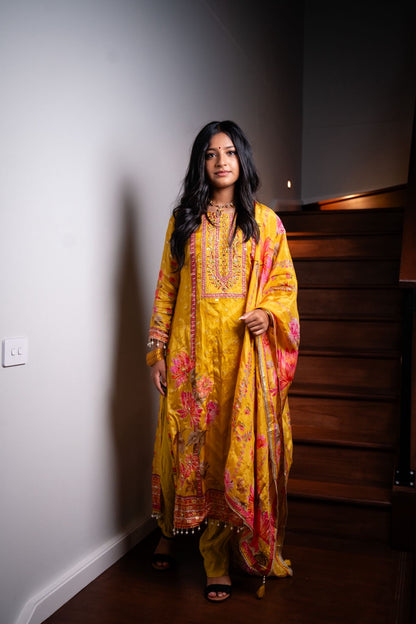 Pink Floral Indian Pakistani Outfit Salwar Kameez Kurti Suit EID SS41
