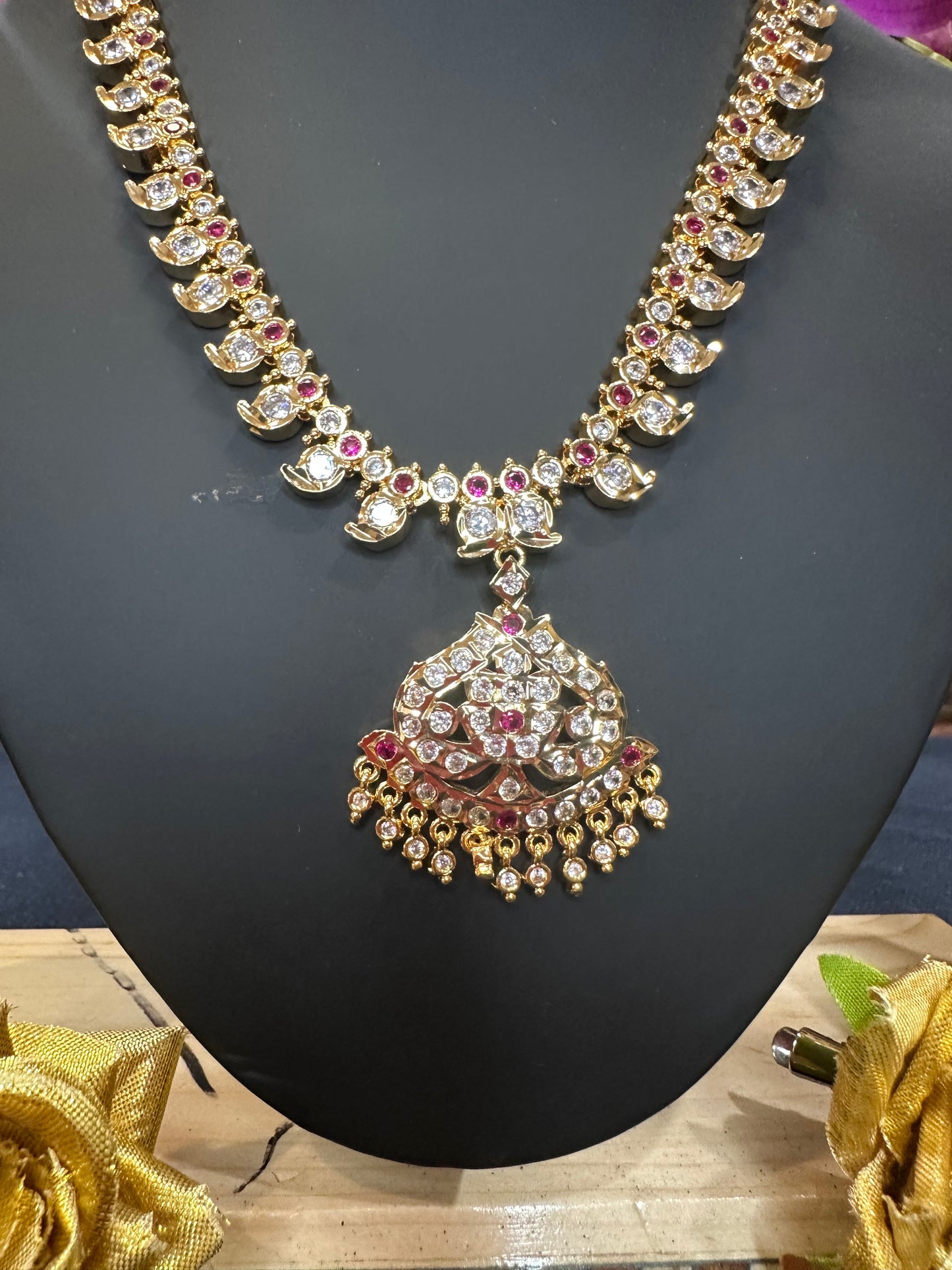 Impon Temple Indian Necklace Multi Addiyal Jewellery N53