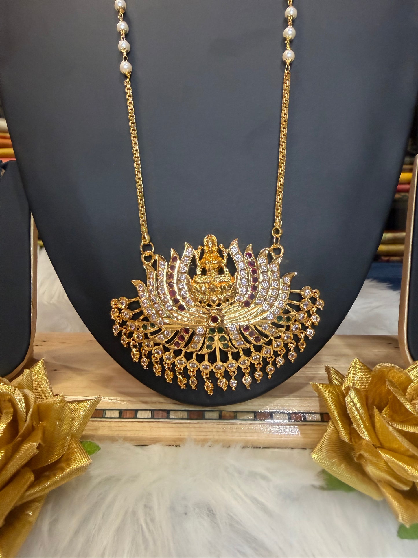 Impon Indian Necklace Multi Pathakkam Haram Wedding Jewellery N26