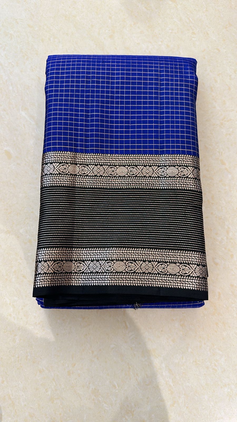 Kanchipuram Pure Silk Saree Blue Kanjivaram Sari| SPK174