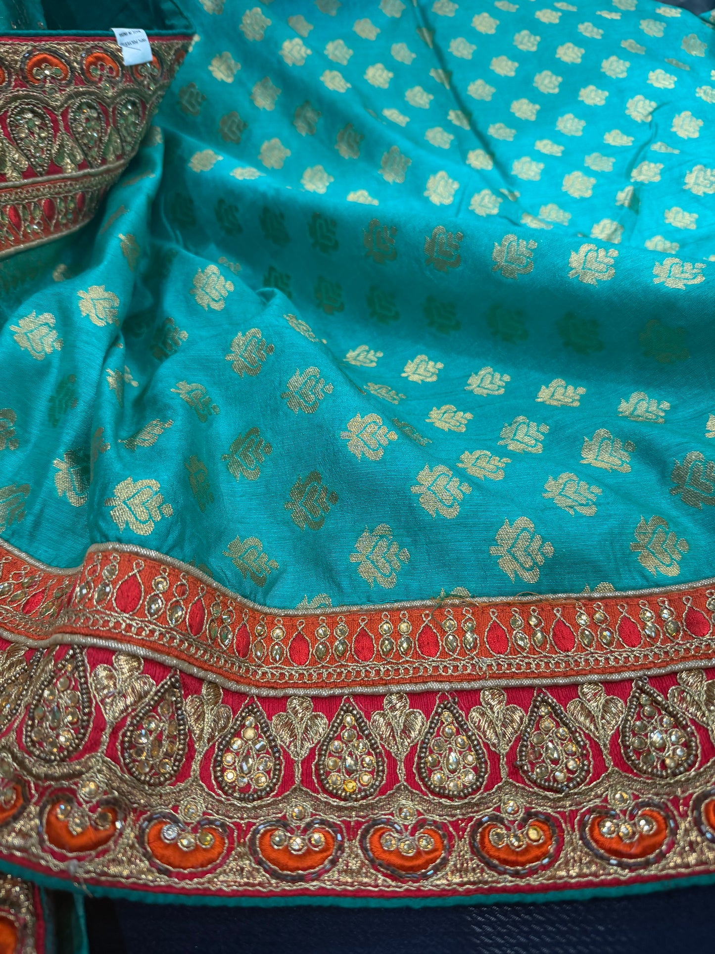 Sari Indian Fancy Party wear Saree Turquoise Green SAR5
