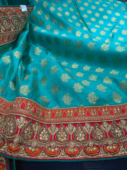 Sari Indian Fancy Party wear Saree Turquoise Green SAR5
