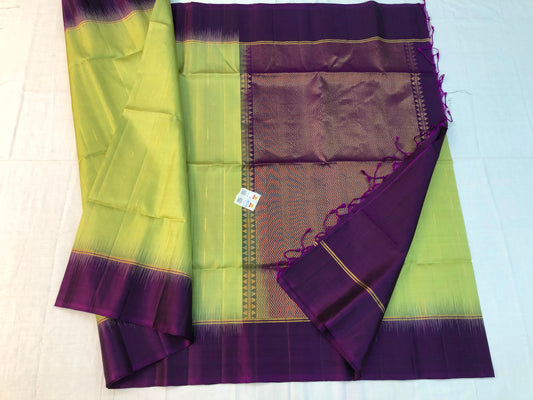 Pattu Soft Silk Indian Saree Pure Silk Sari Sage Green Purple SS43