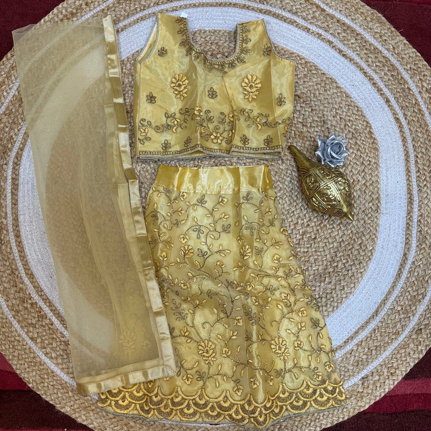 18” Size Age 1 Mint Indian Lehenga Pavadai Sattai Skirt Top G73 Col 2