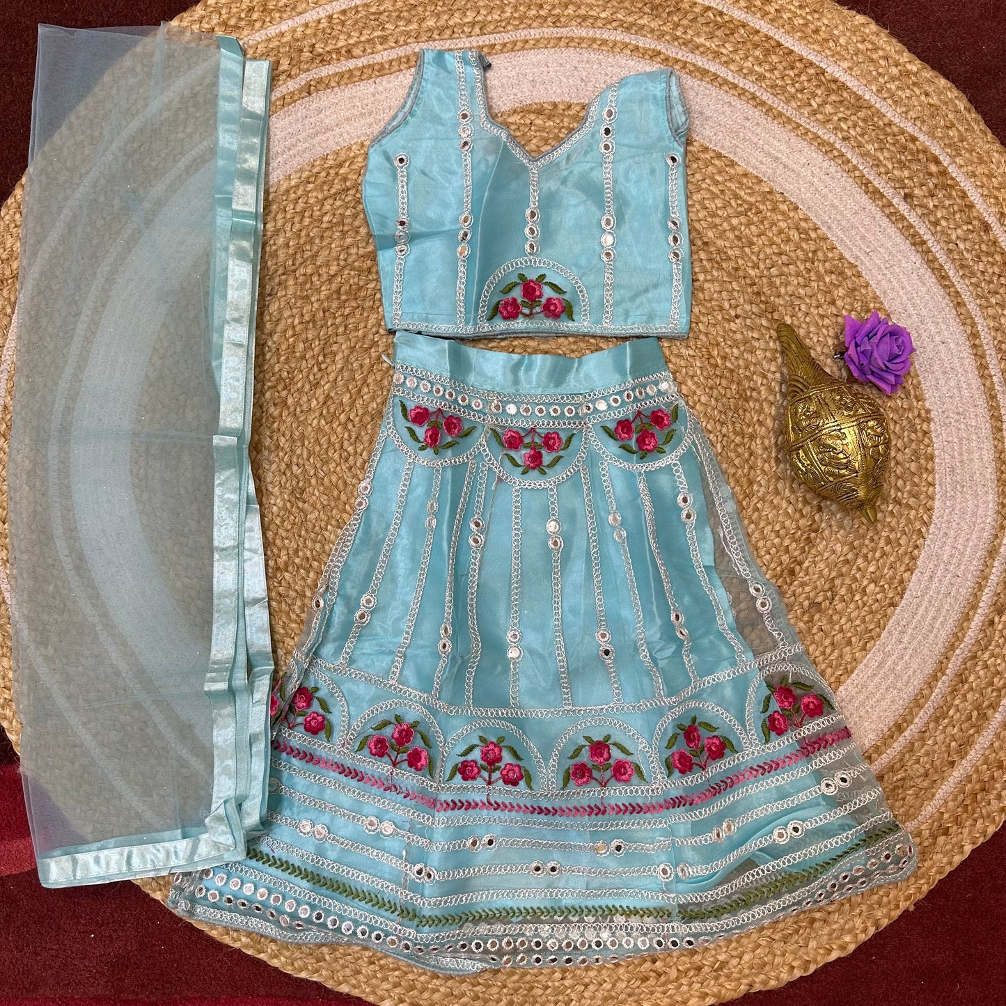 20” Size Age 2 Pink Indian Lehenga Pavadai Sattai Skirt Top G74 Col 2