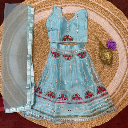 20” Size Age 2 Pink Indian Lehenga Pavadai Sattai Skirt Top G74 Col 2
