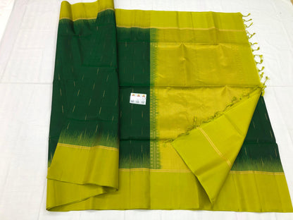 Kanchipuram Pattu Soft Silk Saree Pure Silk Sari Green | SS16