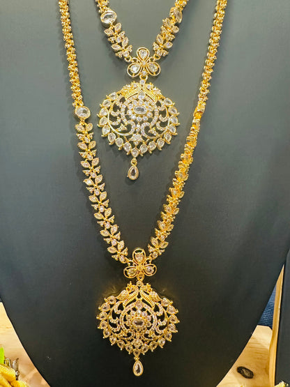 Forming Gold Temple Indian Necklace Addiyal Jewellery N40