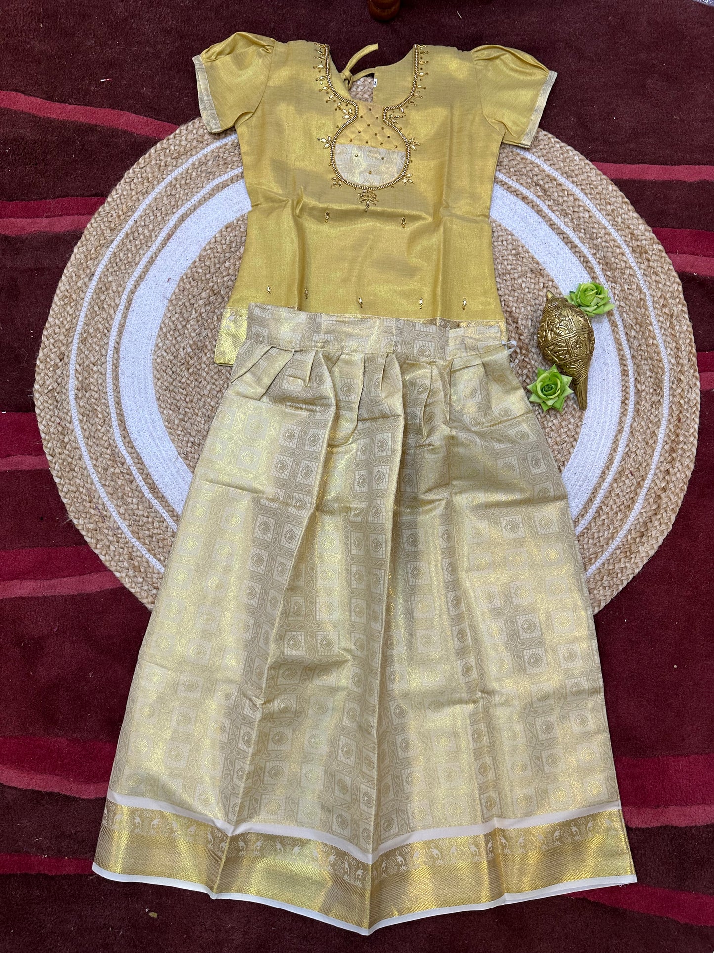 32” Top Indian Lehenga Pattu Pavadai Sattai Skirt Top G52