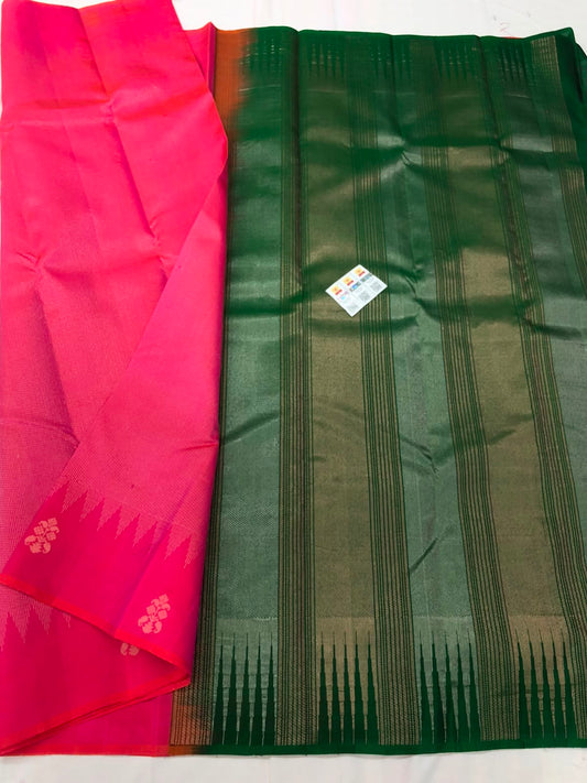 Kanchipuram Pure Silk Saree Bridal Indian Kanjivaram Sari SPK357