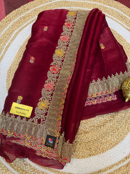 Sari Indian Bollywood Designer Fancy Party wear Saree Plum Pink Z1