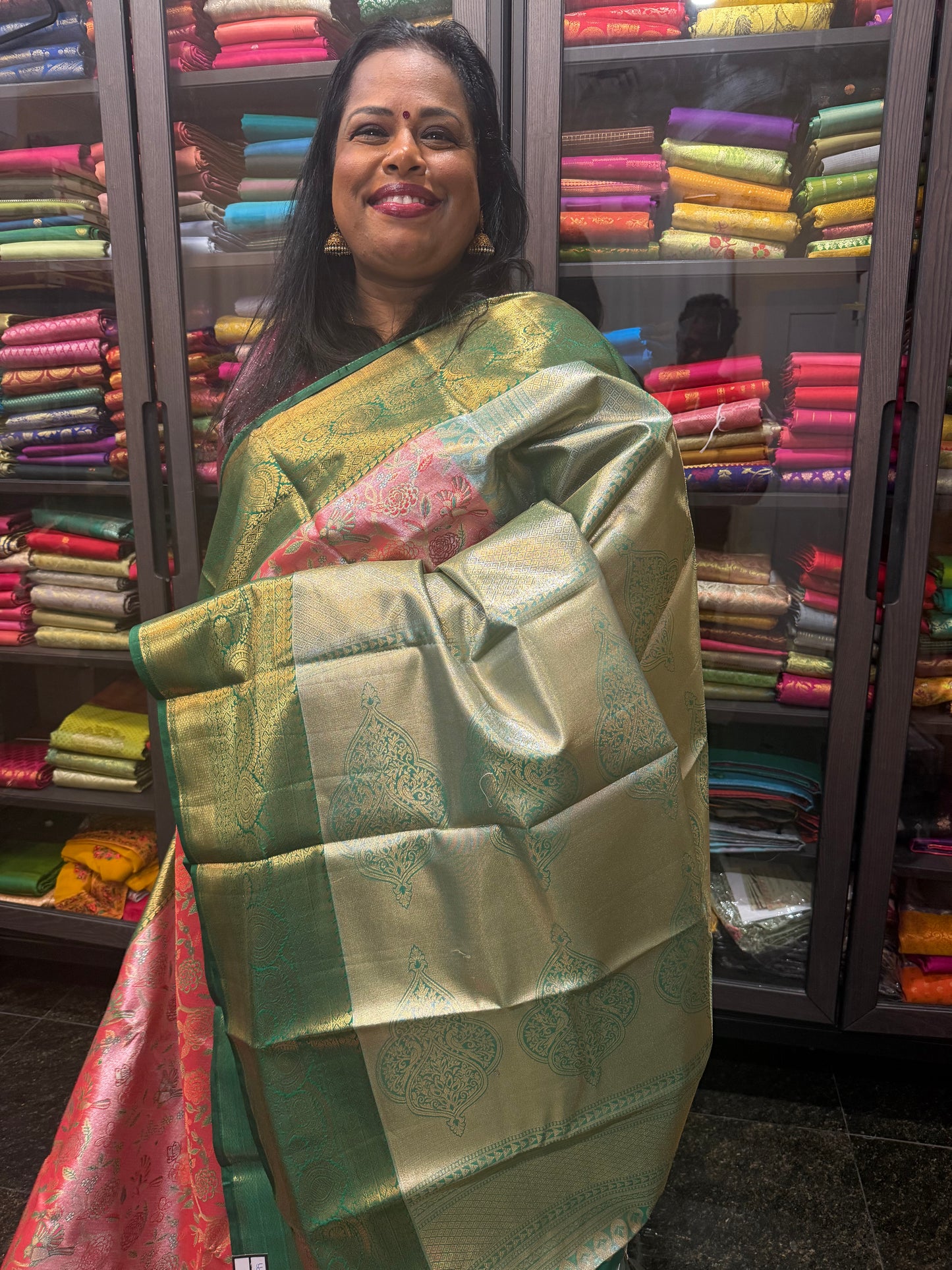 Semi Silk Saree Indian Bridal Kanjivaram Kanchipuram Sari Semi4