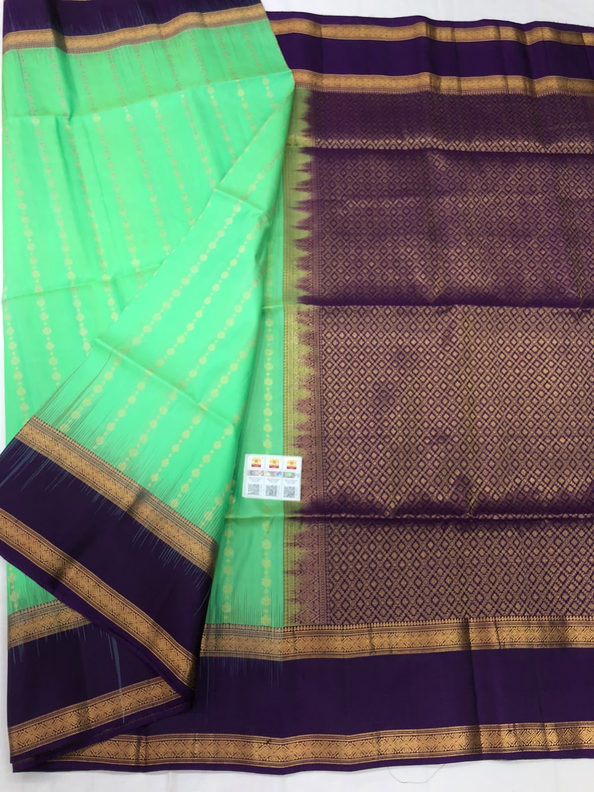 Vintage Retta Petta Pattu Soft Silk Saree Pure Silk Bridal Sari Green | SS24