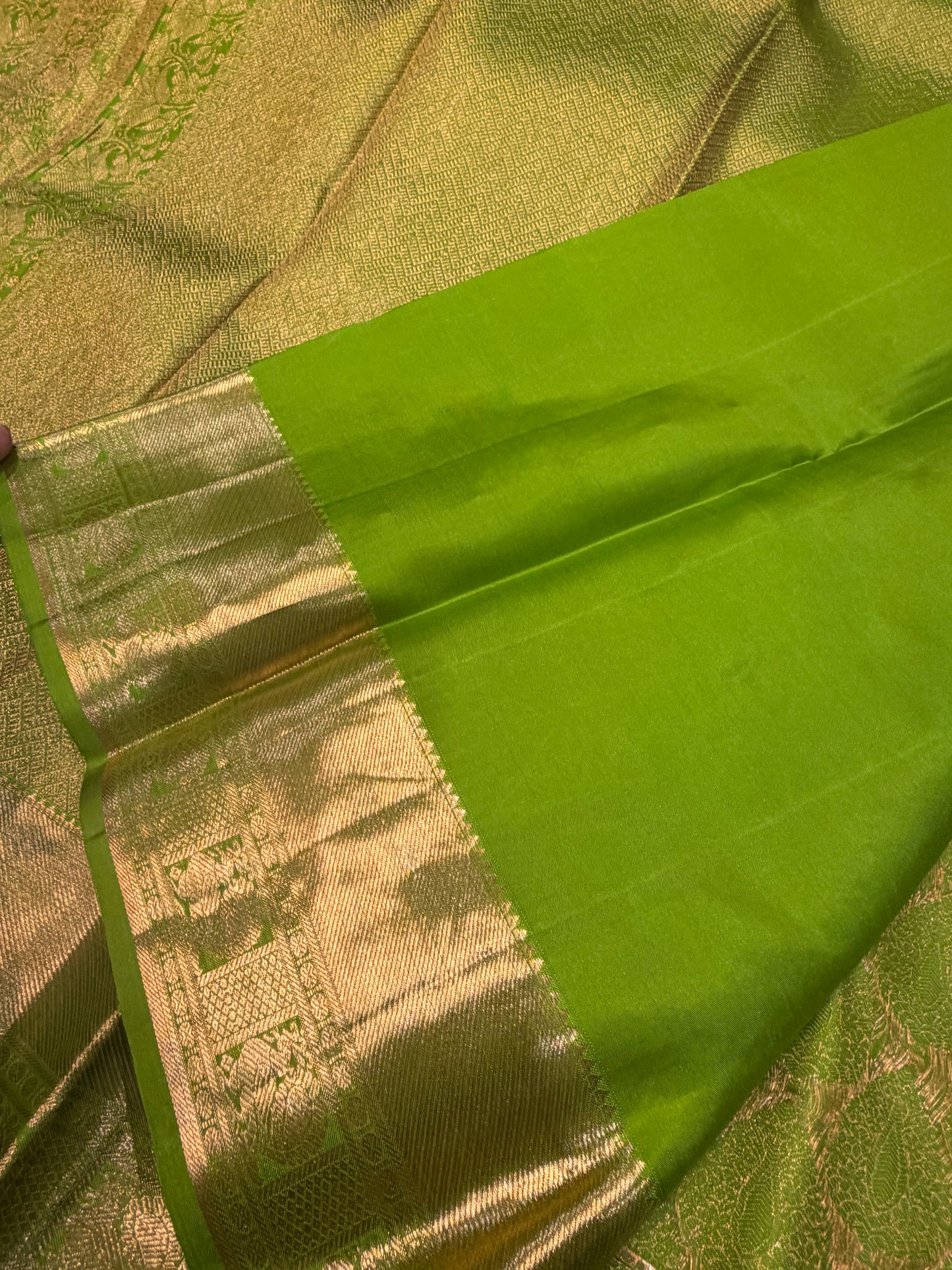Kanchipuram Pure Silk handloom Saree Indian Kanjivaram Green Sari SPK428