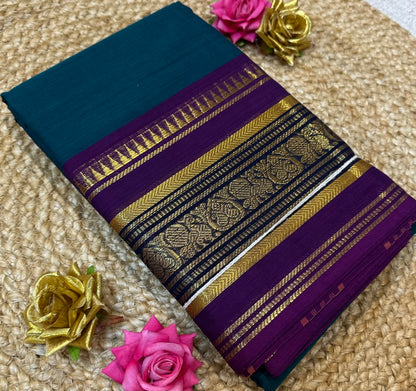 Chettinad Silk Cotton Traditional Kanchi Sari South Indian Saree S142