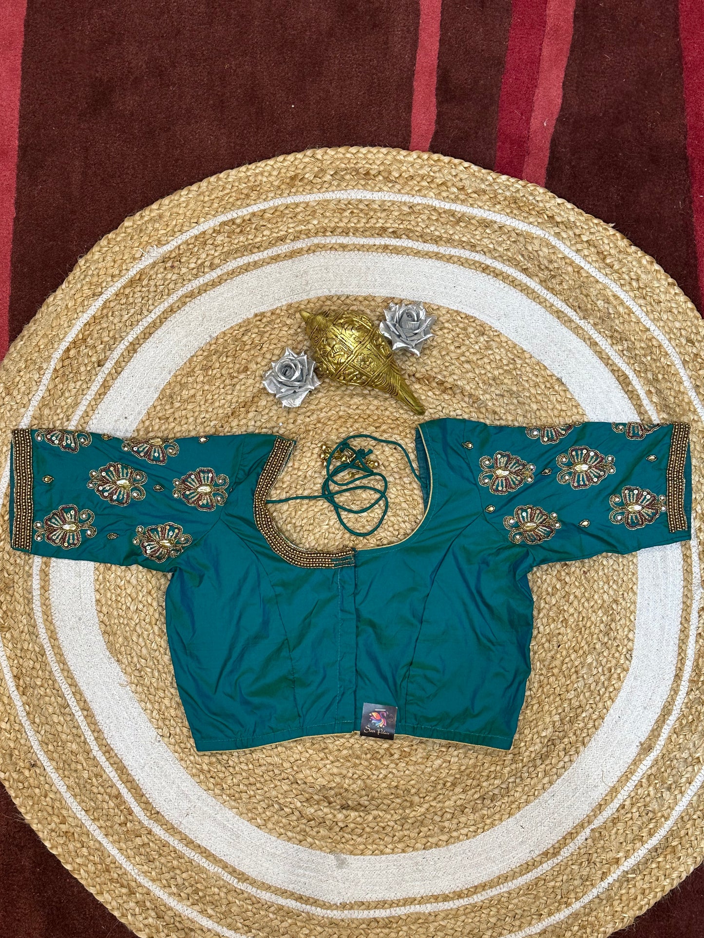 36” Small size Aari Sari Blouse Indian Saree Top Silk B140