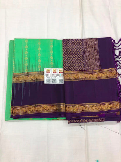 Vintage Retta Petta Pattu Soft Silk Saree Pure Silk Bridal Sari Green | SS24