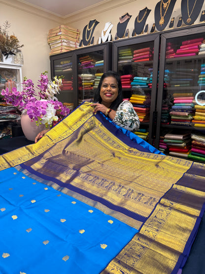 1g Gold Korvai Kanchipuram Pure Silk Saree Kanjivaram Sari SPK207