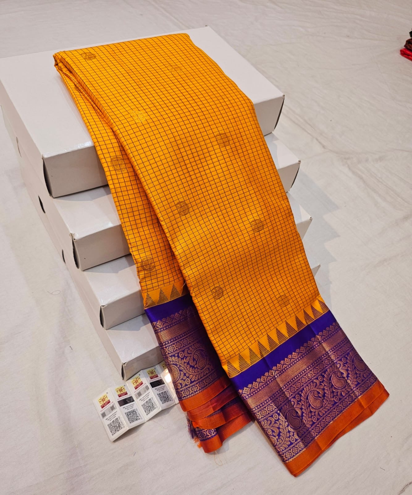 Kanchipuram Pure Silk Saree Bridal Indian Kanjivaram Sari SPK312