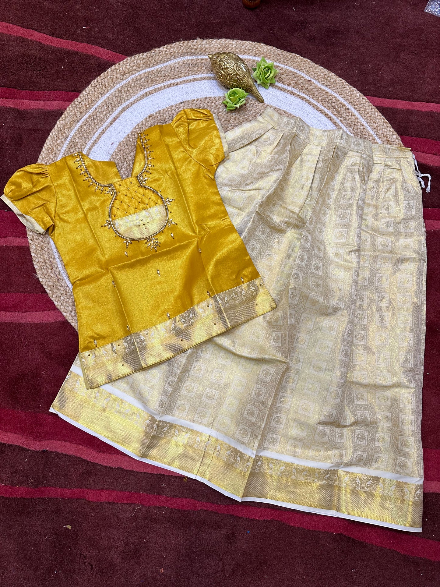 Indian Lehenga Pattu Pavadai Sattai Skirt Top G28