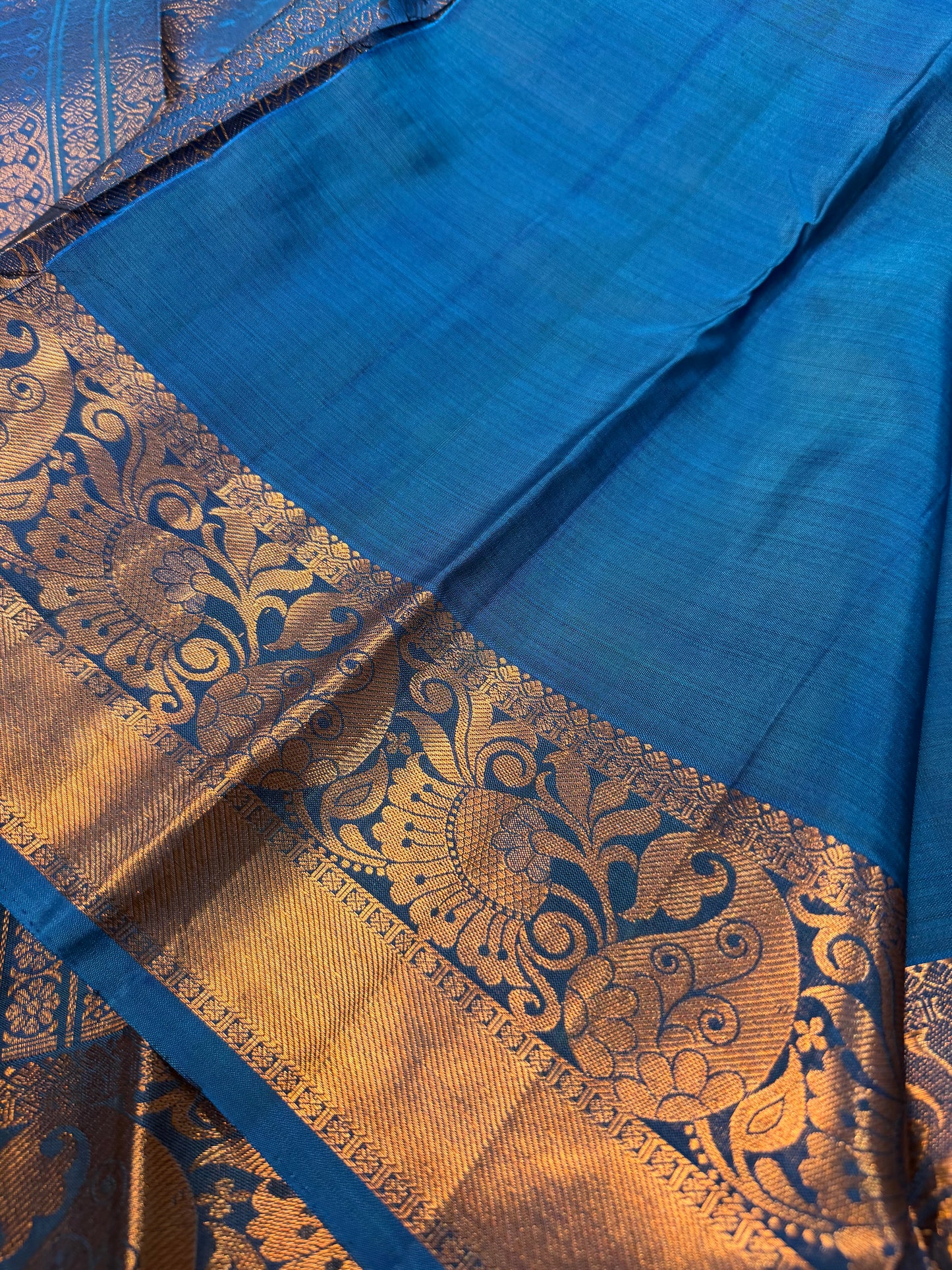 Kanchipuram Pure Silk handloom Saree Indian Kanjivaram Blue Sari SPK426