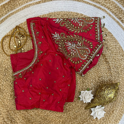 L42” XL Size 12 size Aari Worked Sari Blouse Indian Saree Top Pink B234