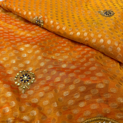 Sari Indian Bollywood Designer Fancy Party wear Saree Mango Yellow Z5