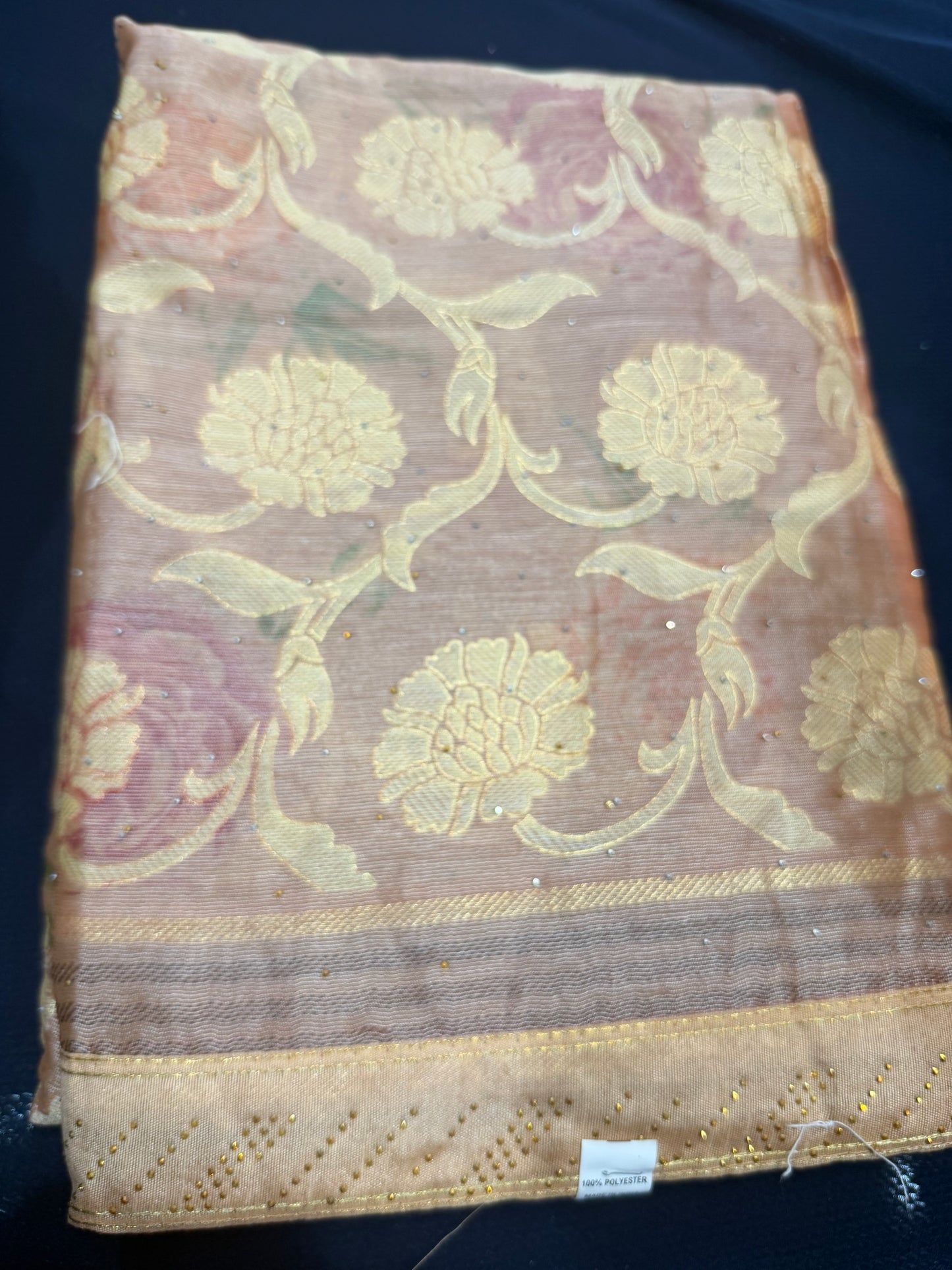 Sari Indian Fancy Casual wear Peach Saree  SAR7
