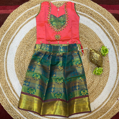 Indian Lehenga Pattu Pavadai Sattai Skirt Top G31