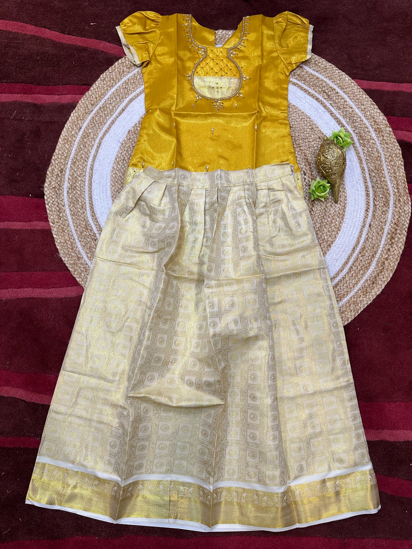 Indian Lehenga Pattu Pavadai Sattai Skirt Top G28