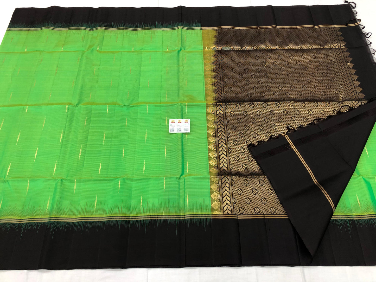 Kanchipuram Pattu Soft Silk Saree Pure Silk Bridal Sari Green | SS10