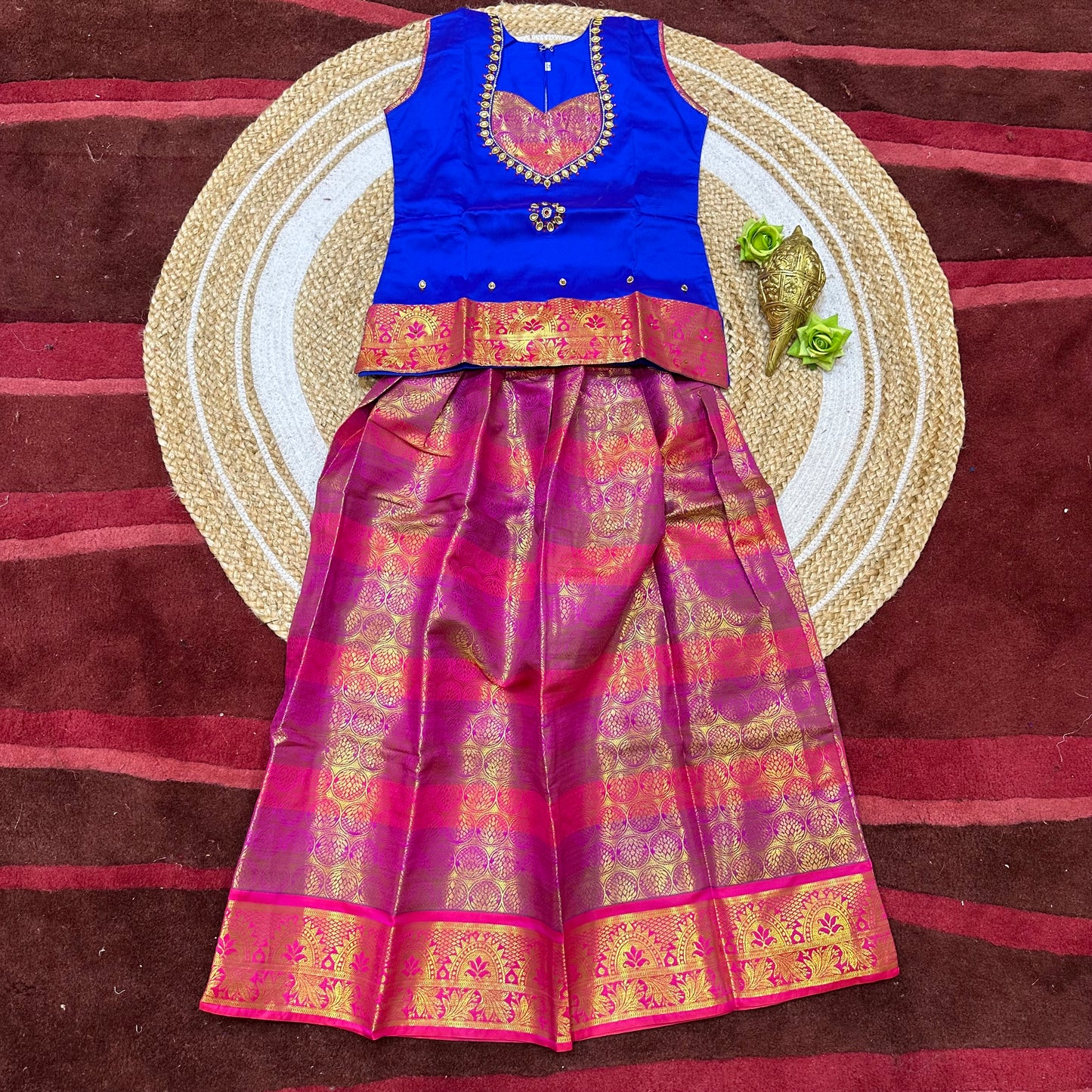 Indian Lehenga Pattu Pavadai Sattai Skirt Top G26