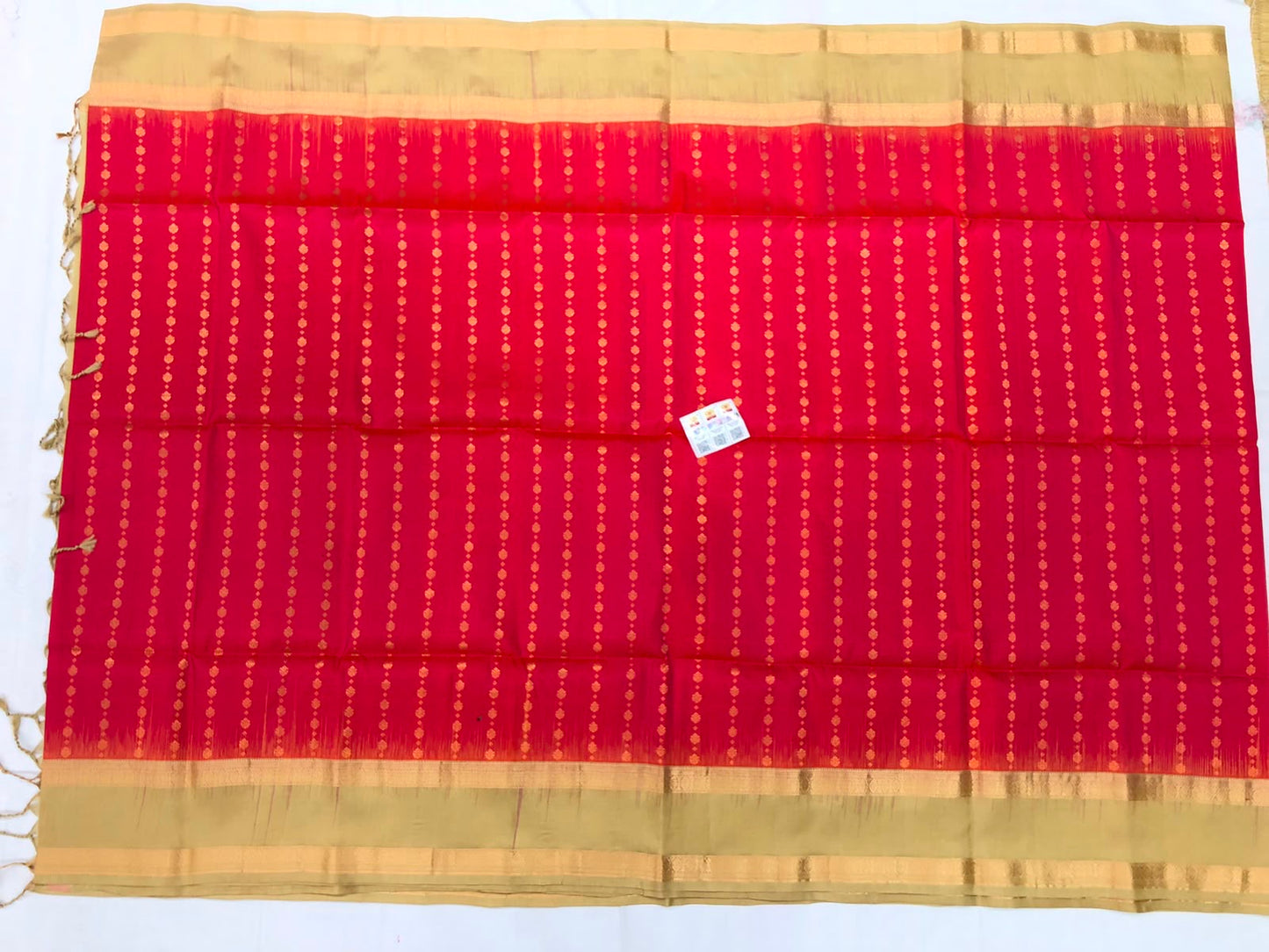Pattu Soft Silk Indian Saree Pure Silk Sari Orangish Pink Golden SS44