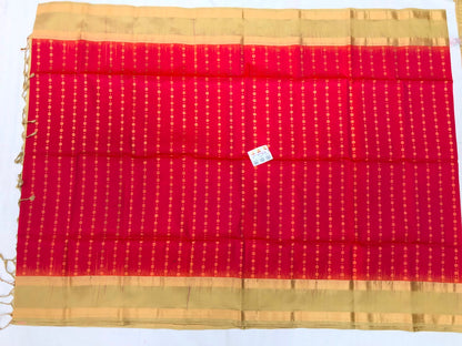 Pattu Soft Silk Indian Saree Pure Silk Sari Orangish Pink Golden SS44