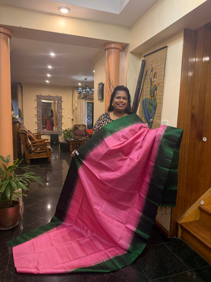 Kanchipuram Pattu Soft Silk Saree Pure Silk Bridal Sari Pink | SS8