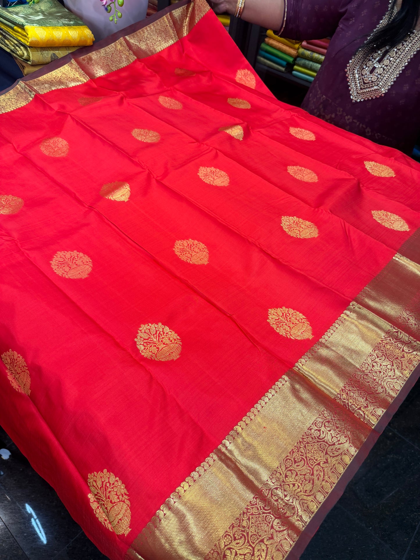 Kanchipuram Pure Silk Saree Bridal Kanjivaram Sari SPK240