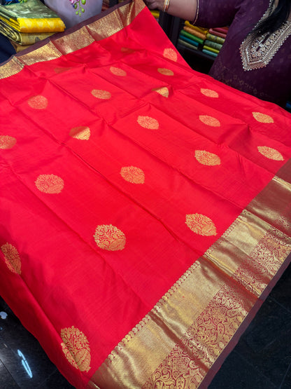 Kanchipuram Pure Silk Saree Bridal Kanjivaram Sari SPK240