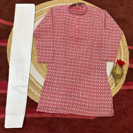 Size 13 Boys Sherwani Outfit Cotton Red White K12
