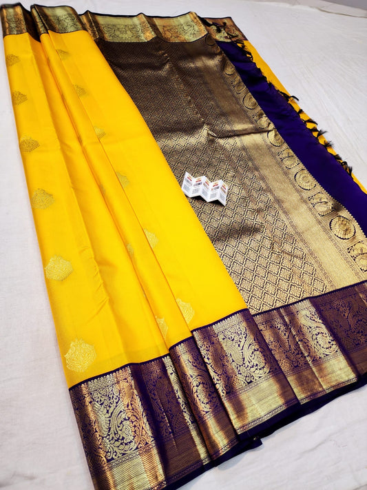 1g Gold Korvai Kanchipuram Pure Silk Saree Handloom Kanjivaram Sari| SPK185