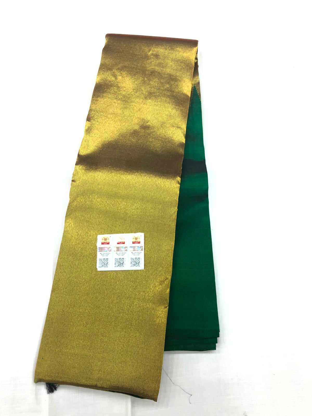 Raising Border Kanchipuram Pure Silk Saree Green Indian Kanjivaram Sari| SPK332