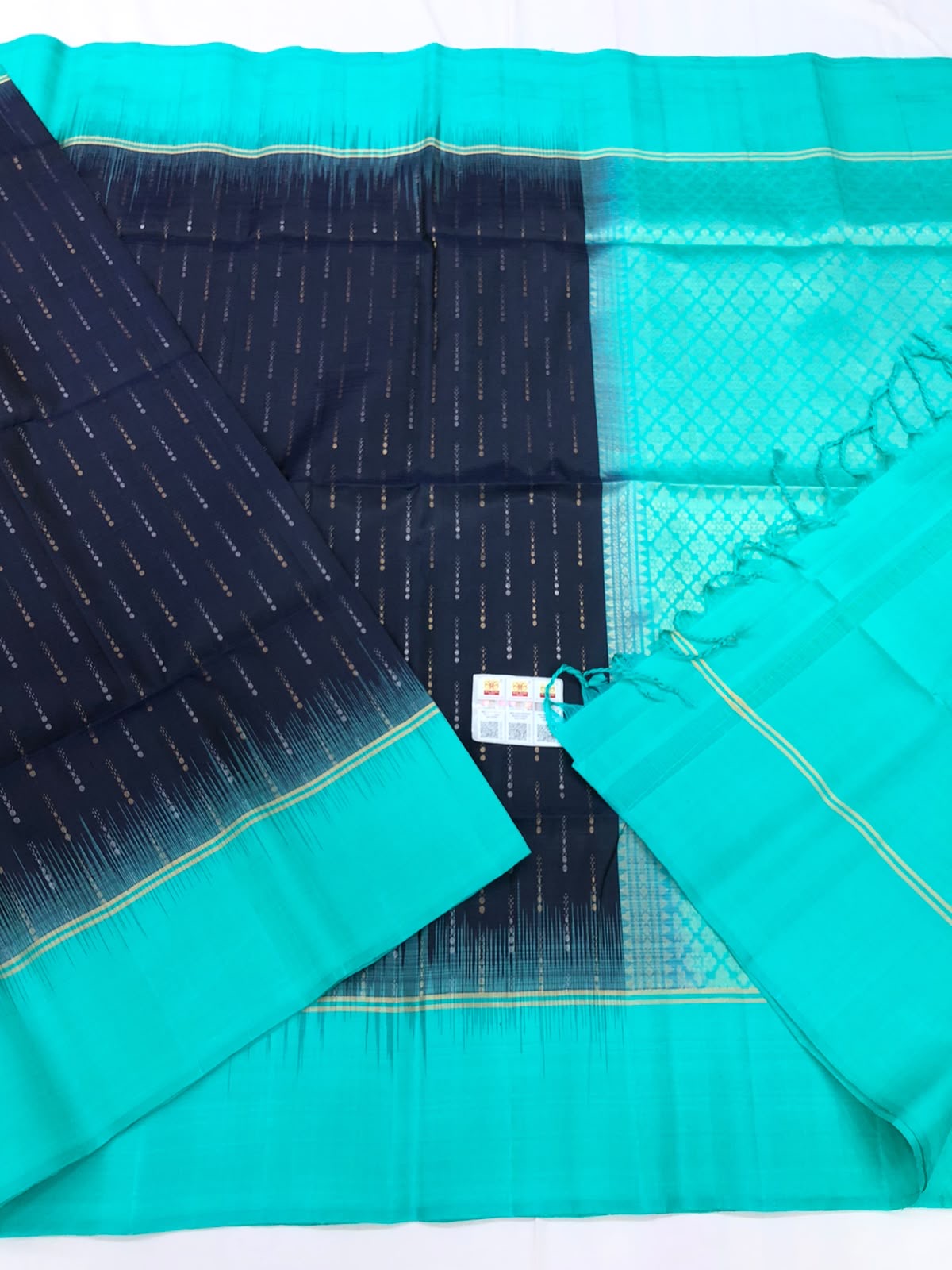 Kanchipuram Pattu Soft Silk Indian Saree Pure Silk Sari Blue SS33